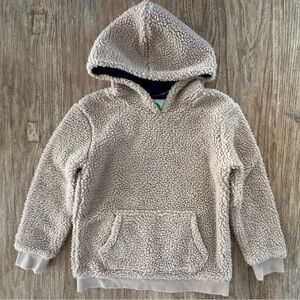 Mini Boden Tan Sherpa Fleece Hoodie with Jersey lining for Kids